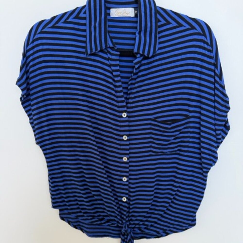 Fighting Eel Ava Sky Button Down Blouse- Size S - image 1